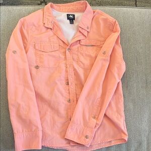 JK BOYS Peach Button Down Shirt with Relaxed Fit